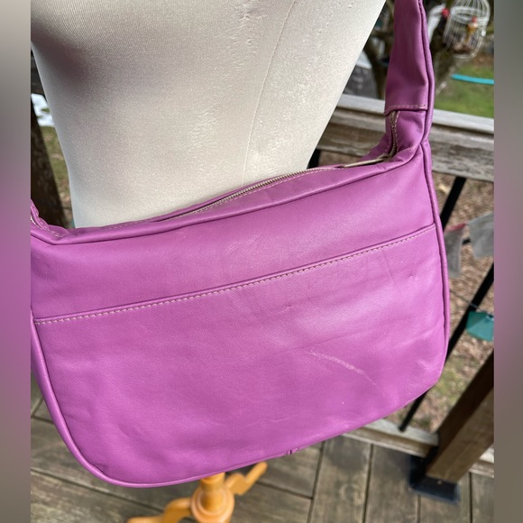 Vintage purple leather bag - Picture 4 of 6